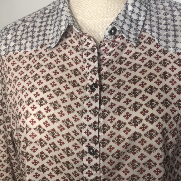 Seven XL women’s Cotton long sleeve Blouse western Boho - Picture 3 of 9